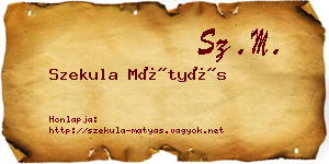Szekula Mátyás névjegykártya