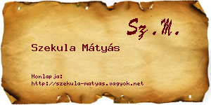Szekula Mátyás névjegykártya