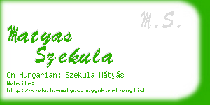 matyas szekula business card