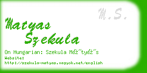 matyas szekula business card